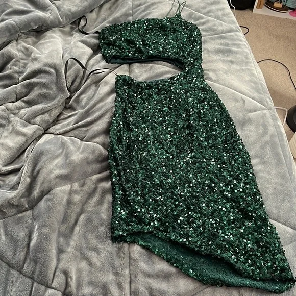 skin tight glitter dress Glitter Straps Dark Navy Square Neckline Prom Dresses main image 1